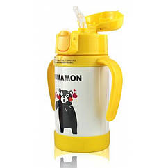 Дитячий пляшка для води з ручками і поїлкою Kumamom жовтий 148918