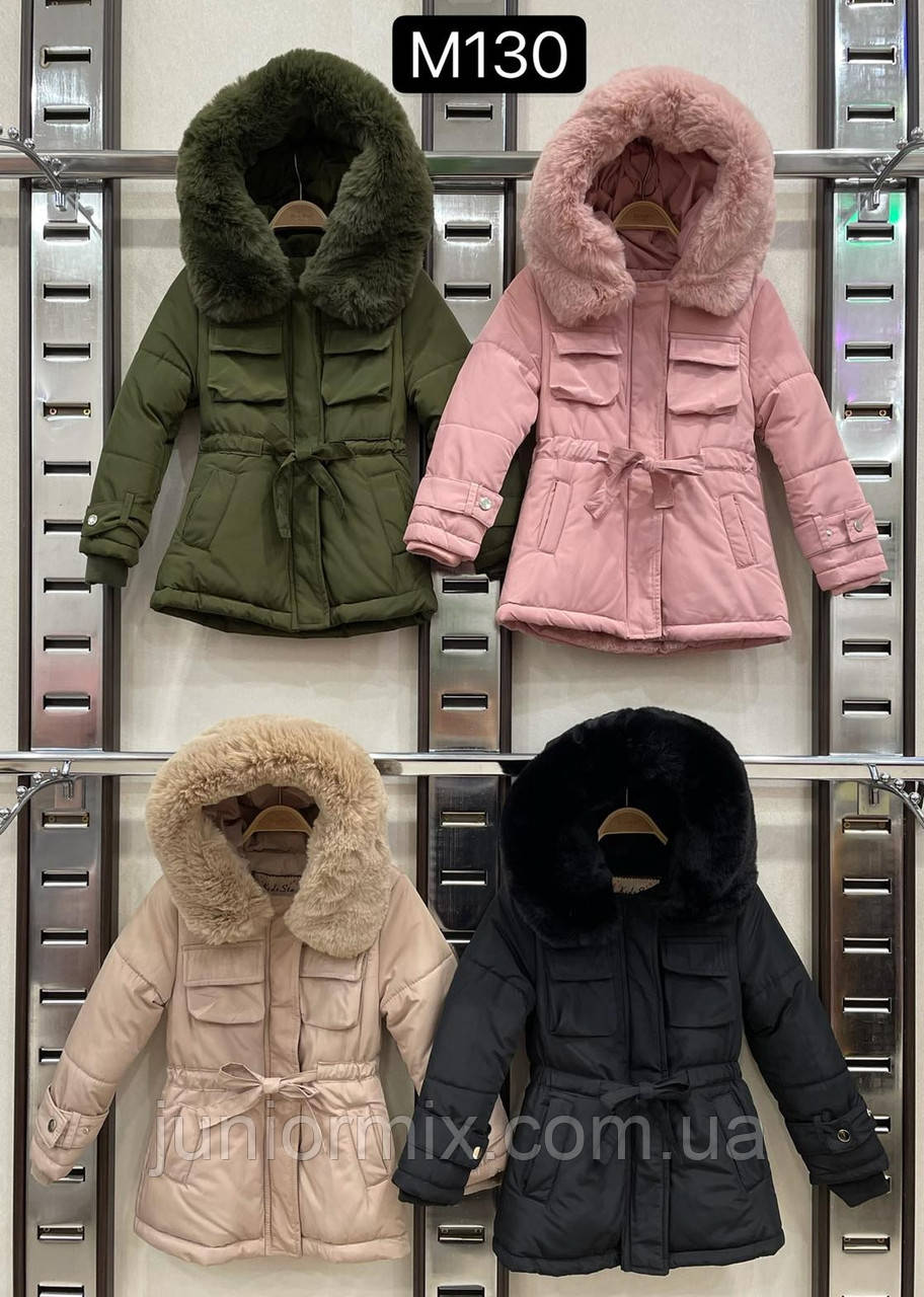 Дитячі зимові парки для дівчаток оптом 3-14 років