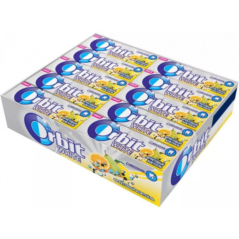 Жвачка Orbit White фруктовый коктейль (ID#476359432), цена: 10 ...