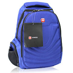 Рюкзак міський із виходом для навушників і ортопедичною спинкою в стилі Swiss 8861 20 л синій 150203