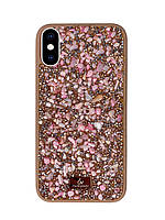 Чехол Diamond The Bling World Case для iPhone X/Xs (06) Rose Stone розовый камень