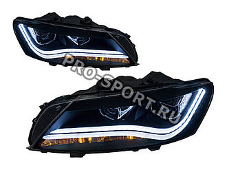 Тюнінг фари Volkswagen Passat 2010+ з лінзами, чорні H7/H7