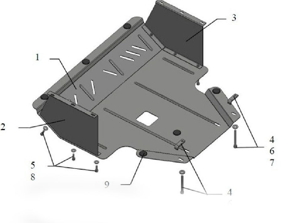 Захист піддона (Кольчуга, 1,0263) Kia Soul 2008-2013, фото 1