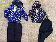 Костюмы зимние детские на флисе (куртка +комбинезон) для мальчиков S&D 98-128cm оптом LD-06