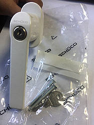 Ручка металопластикового вікна Schuco Standart CT 70 біла з ключем артикул 234719