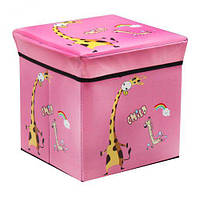 Корзина для игрушек для девочки "Жираф" розовый BT-TB-0019