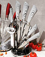 Набір ножів з овочечисткою і мусатов на підставці, що обертається Edenberg EB-913 - 9 пр