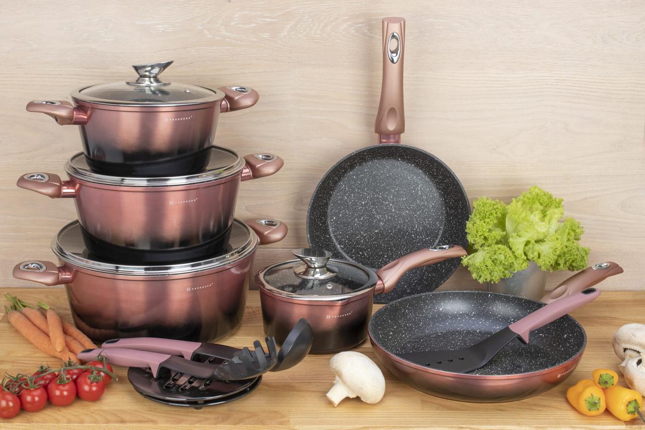 Набор посуду з 15 предметів Edenberg EB-5626 з ангтипригарним покриттям