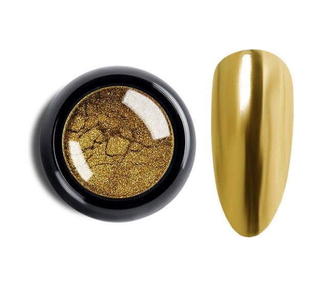 Новинка! Втирка дзеркальна для дизайну нігтів золото