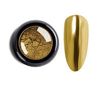 Новинка! Втирка дзеркальна для дизайну нігтів золото