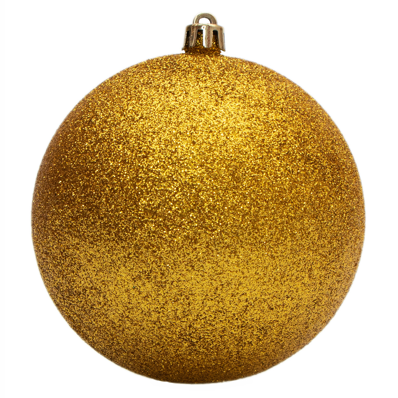 Ялинкова куля, D10 см, золотистий, гліттер, пластик (250737), фото 1
