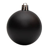 Набір ялинкових куль, 6 шт, D6 см, матовий, чорний, пластик (251611), фото 2