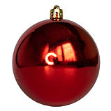 Набір ялинкових куль, 3 шт, D8 см, матовий, глянець, гліттер, червоний, пластик (251666), фото 3