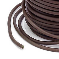 Шнур резиновый полый 5 м коричневый диаметр 3 мм отверстие 1,5 мм