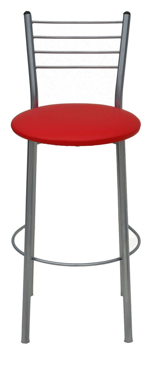 Барний стілець червоного кольору на металевому каркасі Hoker