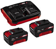 Аккумуляторы + зарядное устройство на два аккумулятора Einhell 18V 2x3.0Ah Twincharger Kit (4512083)
