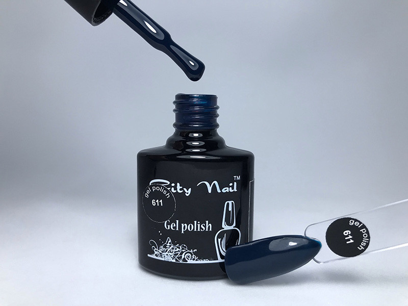 Гель-лак (темний індиго, емаль) City Nail 611 - Гель лаки індиго, фото 1