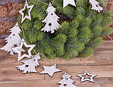 Гірлянда для декору "Ялинки + зірка" з дерева Білі Довжина 90см за 95грн. на Новий рік і принесе удачу ))), фото 2