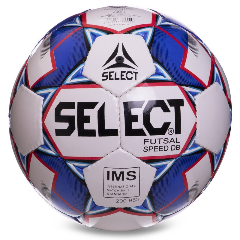 М'яч футзальний SELECT SPEED DB FB-2991 №4 білий-синій