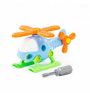 Конструктор Транспорт на шурупах Вертоліт, 16 елементів тм Polesie