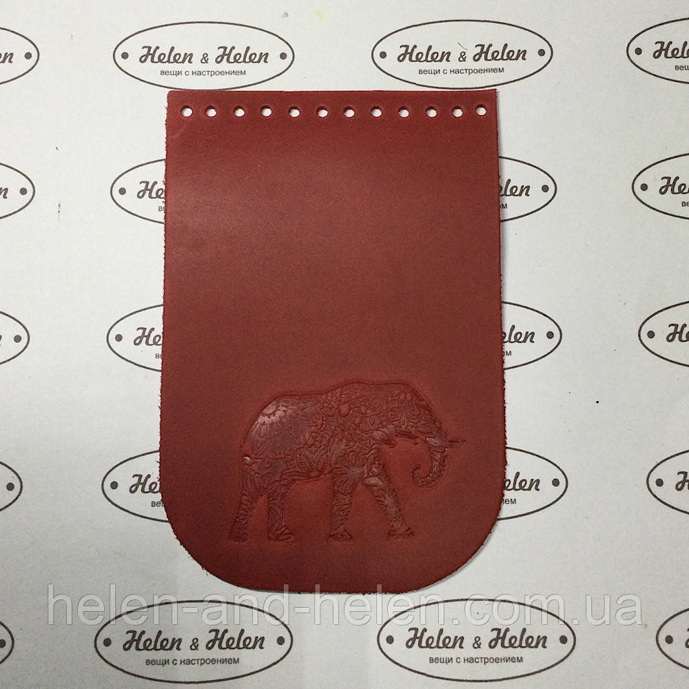 Клапан для міні сумки 12*18 "Слон". Червоний, фото 1