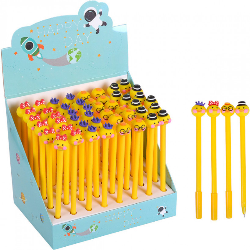 Ручка дитяча гелева Каченя синя паста 0,38мм арт. 6034, фото 1