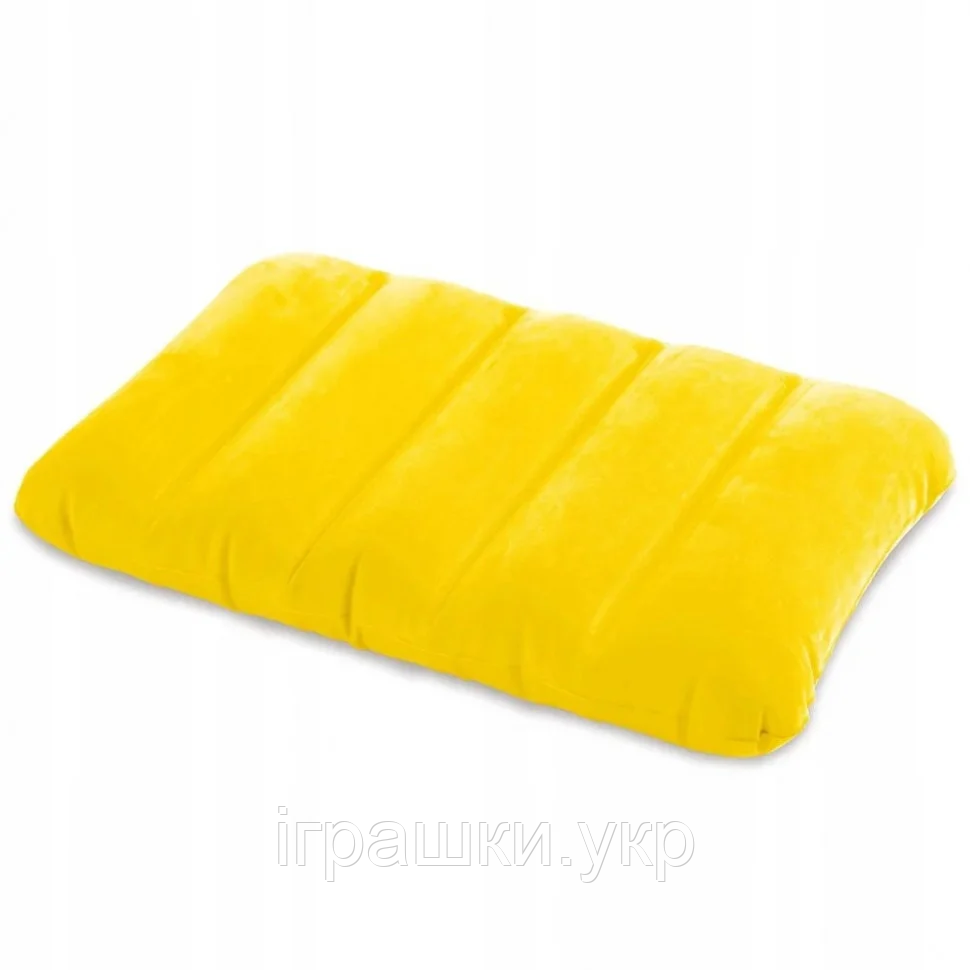 Надувна флокована подушка Intex 68676, жовта, фото 1