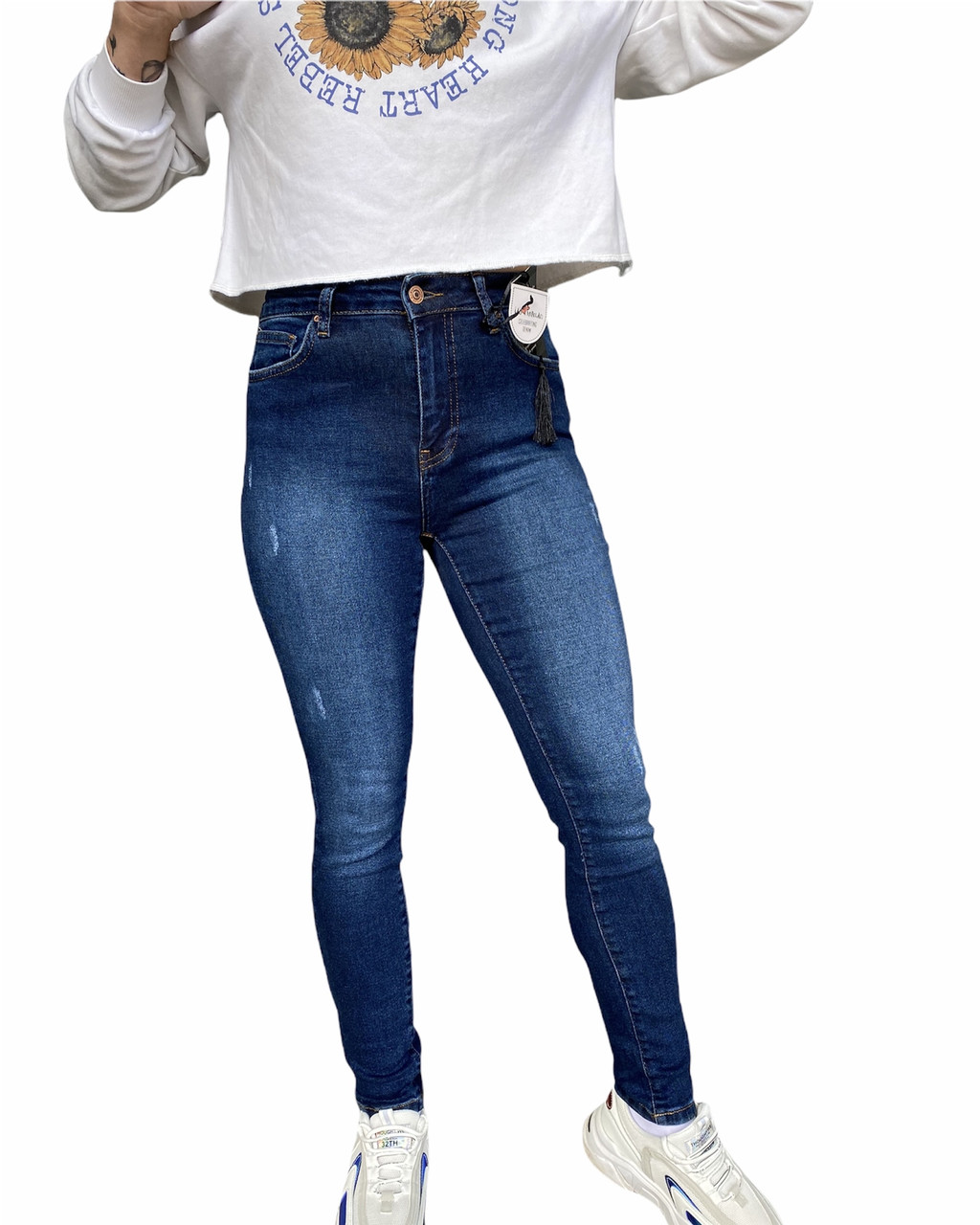 Джинси турецькі жіночі скіні 26 розмір темно-сині/джинси з високою посадкою