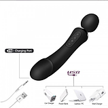 Вібратор з підігрівом двосторонній, вібромасажер для клитера і ерогенних зон, стимулятор для вагіни і анала,, фото 4