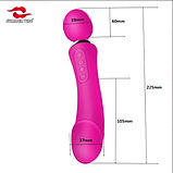 Вібратор з підігрівом двосторонній, вібромасажер для клитера і ерогенних зон, стимулятор для вагіни і анала,, фото 8