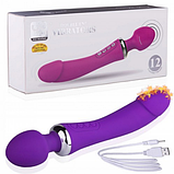 Вібратор з підігрівом двосторонній, вібромасажер для клитера і ерогенних зон, стимулятор для вагіни і анала,, фото 7