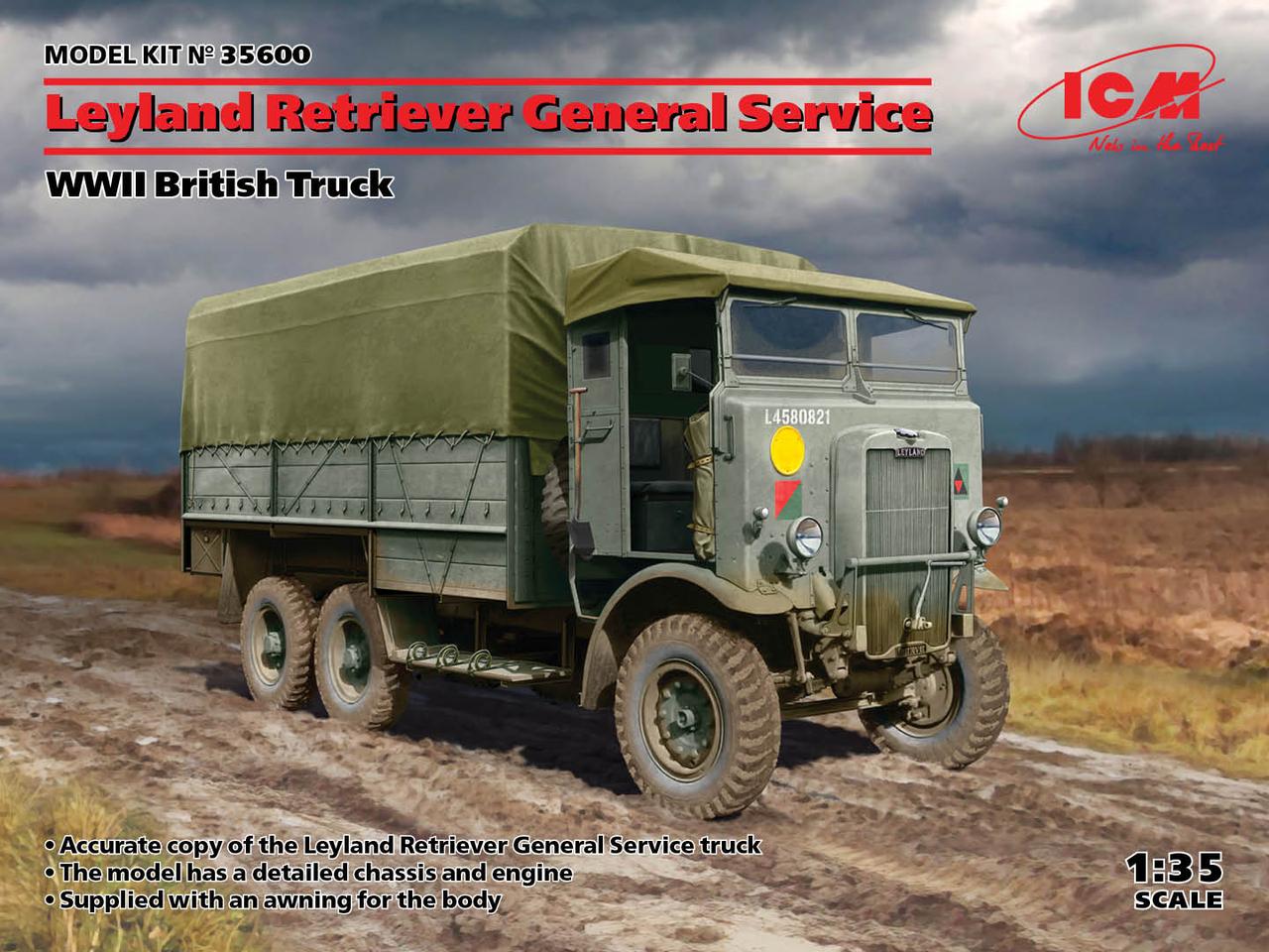 Leyland Retriever General Service. Збірна модель британської вантажівки II МВ. 1/35 ICM 35600