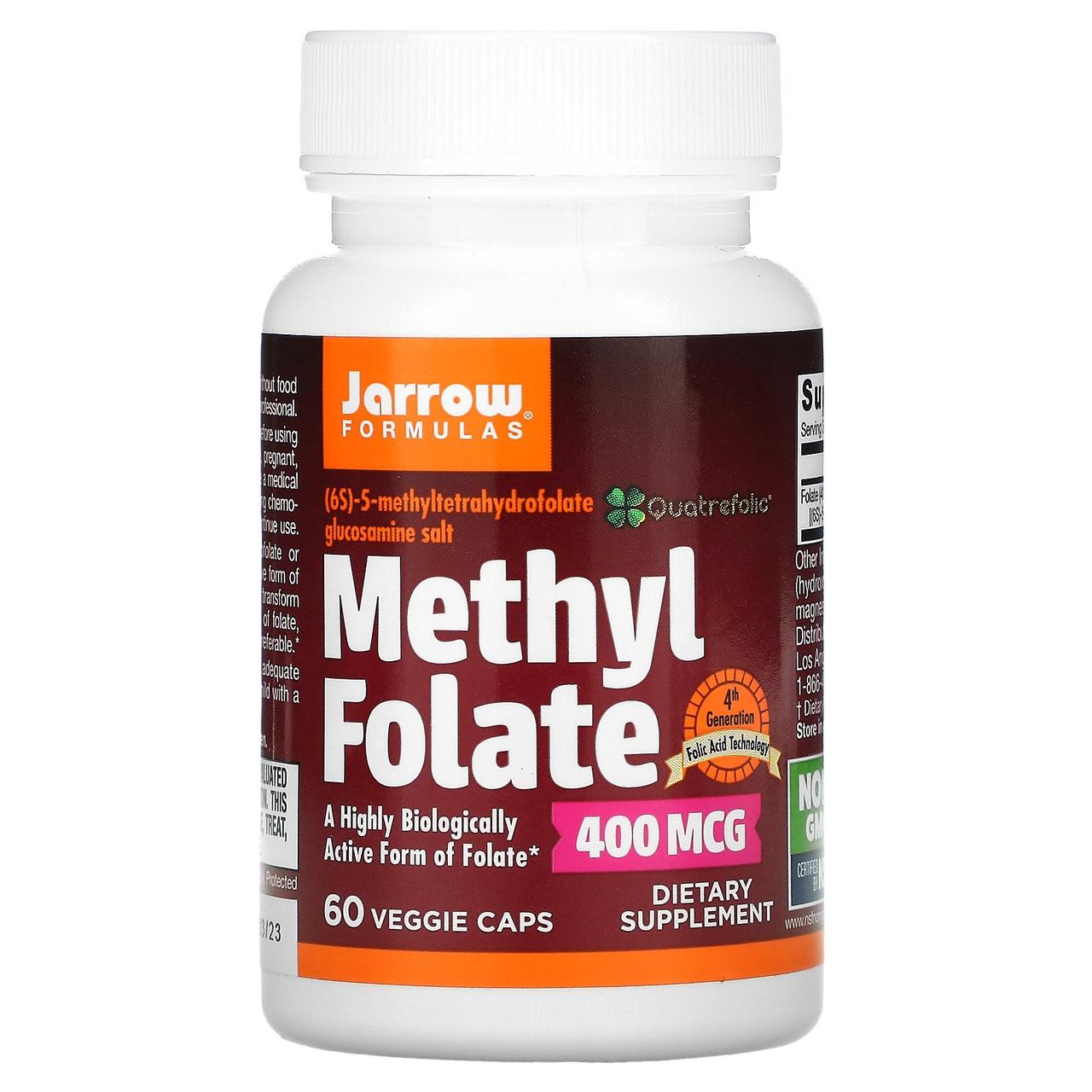 Метилфолат, Methyl Folate, Jarrow Formulas, 400 мкг, 60 капсул