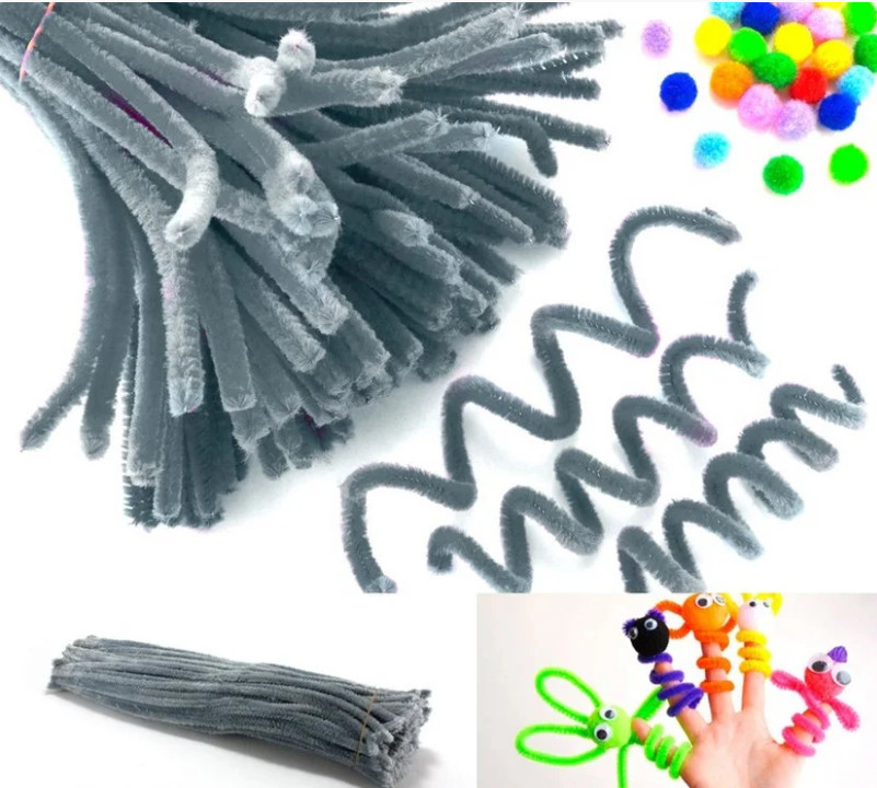 Синельний дріт 30 см, сірий (10 шт)