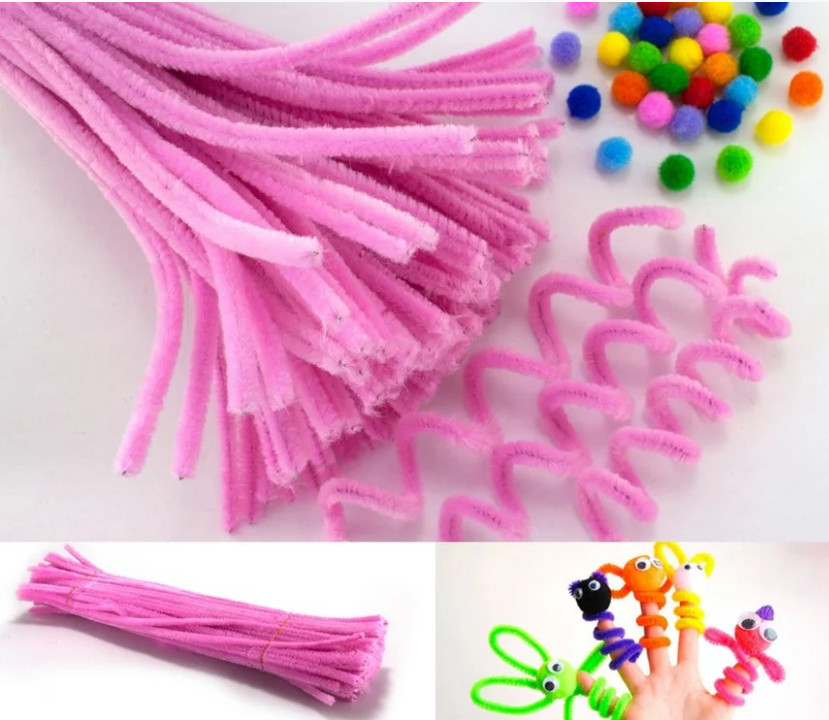 Синельний дріт 30 см, рожевий (10 шт)