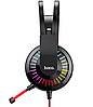 Ігрові геймерські навушники для ПК стерео накладні з мікрофоном HOCO Gaming W105 Червоний, фото 3