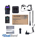 Рація Baofeng UV-5R 8 Ватів батарея 2100 mAh + Гарнітура з кнопкою PTT, фото 8