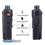 Рація Baofeng UV-5R 8 Ватів батарея 2100 mAh + Гарнітура з кнопкою PTT, фото 4