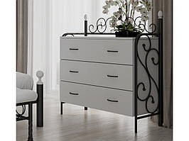 Комод у стилі лофт метал чорний ДСП білий (Метал-Дизайн ТМ)