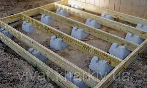 Фундаментний блок для террасы, крильца, беседки, навеса