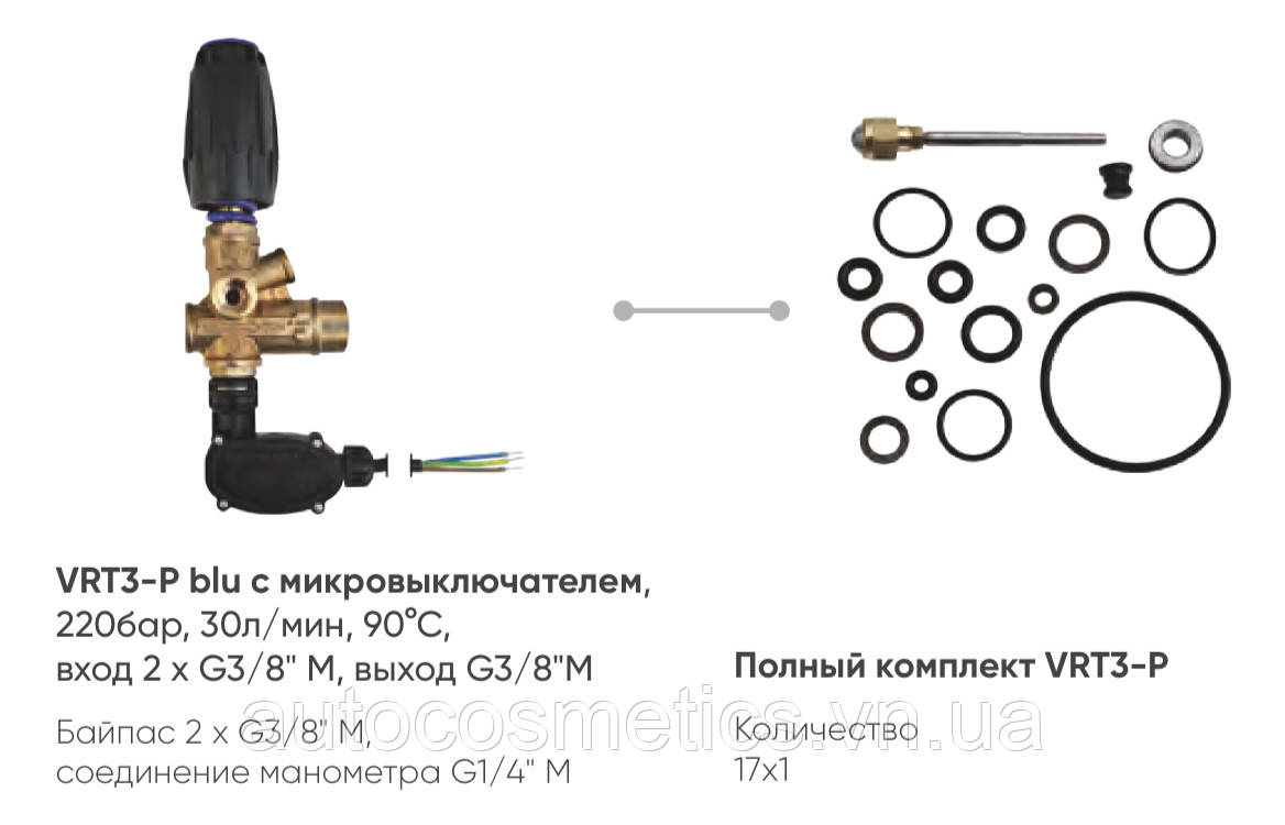 Ремкомплект регулятора тиску VRT3 з штоком 4079900006