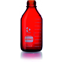 DURAN® GL 45 лабораторная бутылка, пластиковое покрытие, темное стекло, без крышки и кольца, 1000 мл