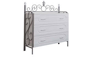 Комод в стиле лофт металл черный ДСП белое (Металл-Дизайн ТМ) металік ДСП біле