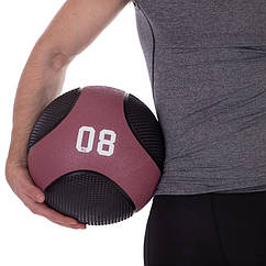 Медбол Zelart Medicine Ball 8 кг твердий гумовий з відскоком (FI-2824-8)