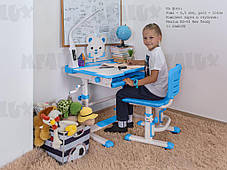 Комплект стіл-парта і стілець зростаючий для дітей школярів і дошкільнят | Evo-kids BD-04 XL Teddy з лампою, фото 3