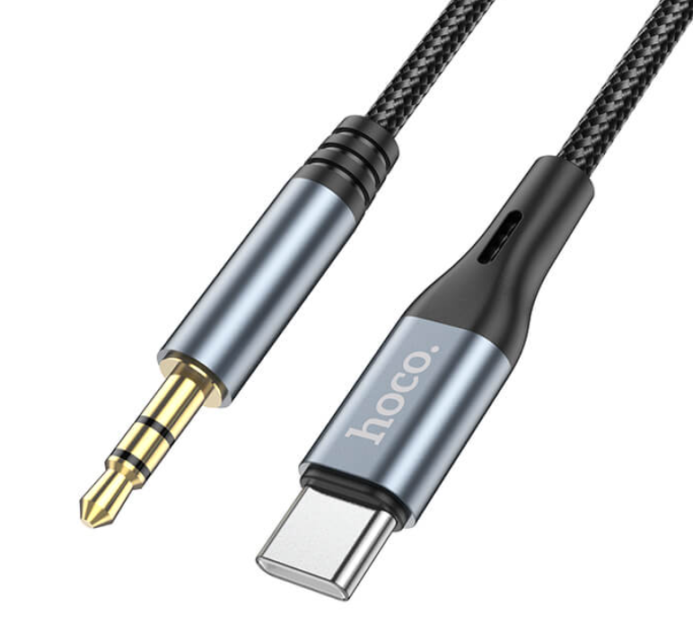 Аудіокабель 3.5 мм HOCO Type-C to AUX Digital audio conversion cable DUP03 100см Чорний