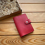 Шкіряна обкладинка для автодокументів з файлами OLIVER червона, фото 3