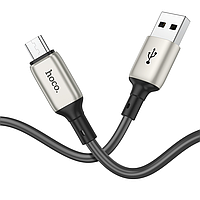 Кабель 1м для зарядки телефона планшета MicroUSB Android Hoco X66 100см |2.4A| Черный