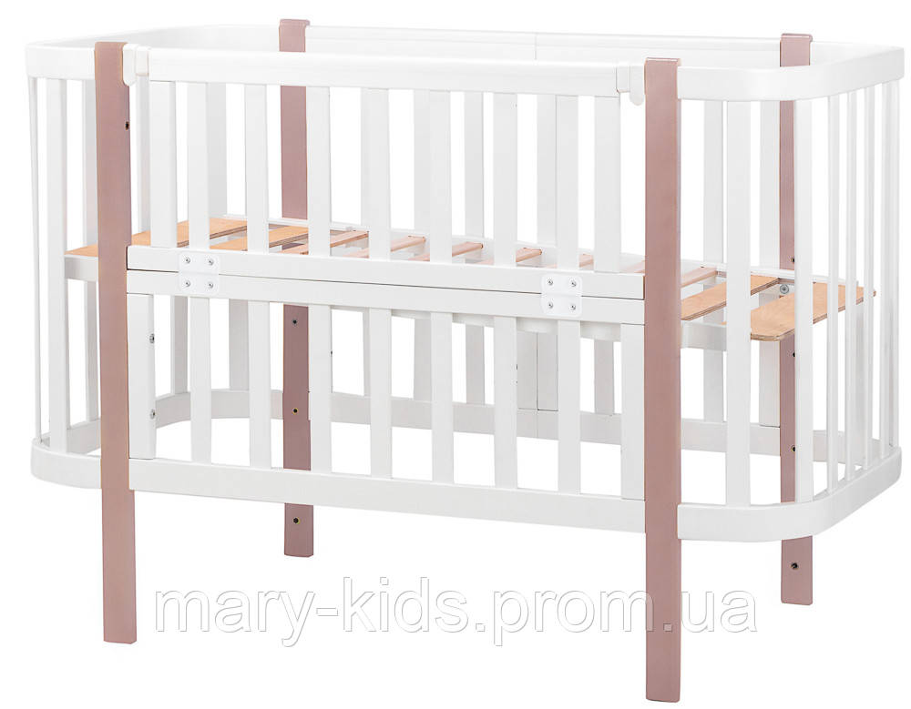 Ліжко Babyroom Місяць 120x60 білий / капучино