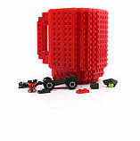 Чашка конструктор LEGO (Лого) Червона 250мл, фото 5